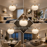 Blaze Crystal Leaf Fan Chandelier