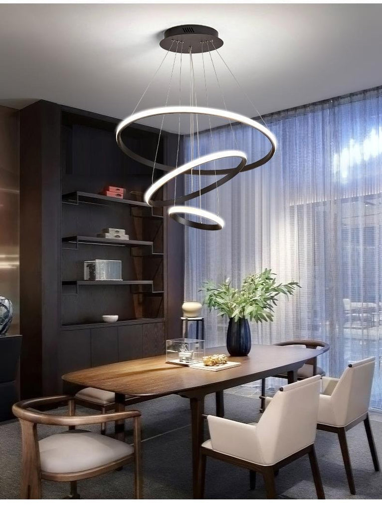 Three Rings LED Smart Voice Assist Chandelier - Main Image