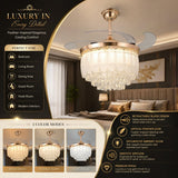 Blaze Crystal Leaf Fan Chandelier