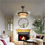 Lucid Modern Ceiling Fan Crystal Chandelier