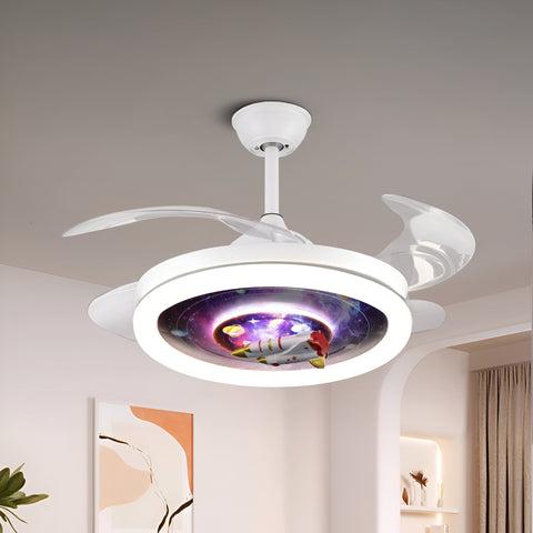 Kids World LED Smart Voice Assist Fan Chandelier