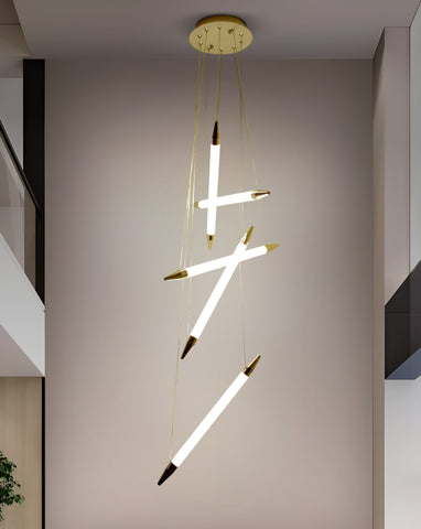 Stake Double Height Smart Modern LED Chandelier