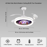 Kids World LED Smart Voice Assist Fan Chandelier