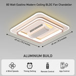 Eastino Square Modern Ceiling Fan Chandelier