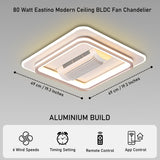 Eastino Square Modern Ceiling Fan Chandelier