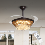 Lucid Modern Ceiling Fan Crystal Chandelier