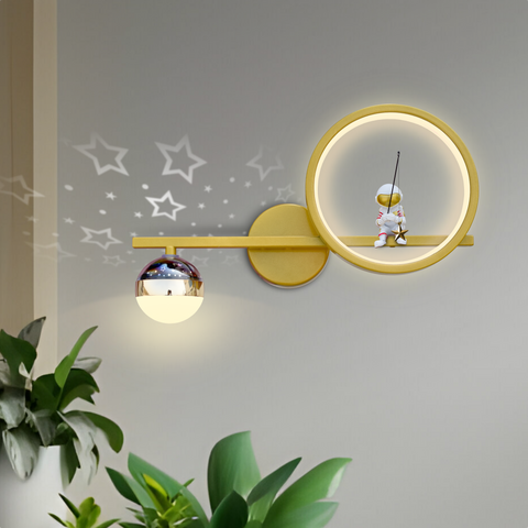 Astronaut Gold LED Wall Lamp