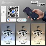 Cross LED Smart Voice Assist Fan Chandelier