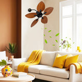 Kinetik 42 Inch BLDC Wall & Ceiling Fan – Black with Wood Finish