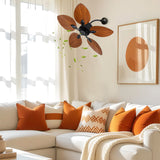 Kinetik 42 Inch BLDC Wall & Ceiling Fan – Black with Wood Finish