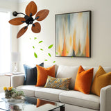 Kinetik 42 Inch BLDC Wall & Ceiling Fan – Black with Wood Finish