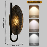 Rivex Texture Black Oval Crystal Plate Wall Lamp