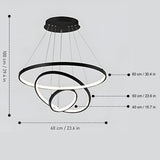 Three Ring Smart Voice Assist LED Chandelier