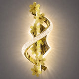 Twisora S-Shaped Crystal Flower LED Wall Lamp