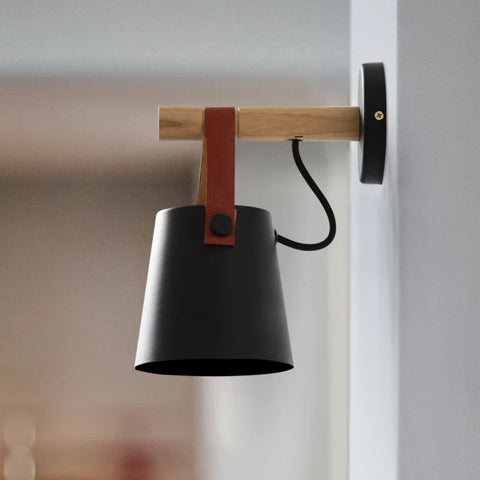 Black Leather Wall Lamp - Smartway Lighting