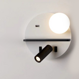 Compact Wall Lamp with USB Charging