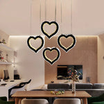 Four Heart Crystal  Voice Assist Chandelier - Smartway Lighting