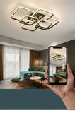 Ceiling Six Squares LED Smart Voice Assist Chandelier - Smartway Lighting