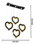 Four Heart Crystal  Voice Assist Chandelier - Smartway Lighting