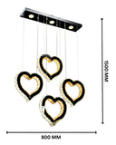 Four Heart Crystal  Voice Assist Chandelier - Smartway Lighting