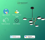 Topical 6 Head LED Smart Voice Assist Chandelier - Smartway Lighting